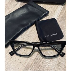 Zigi + Marais Modern Marilyn The Retro Edit Blue Light Blocking Black Eye Glasse
